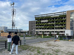 Scenery of smart poles that simulated aerial nodes