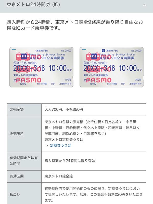 東京メトロ線・都営地下鉄共通一日乗車券を購入しました